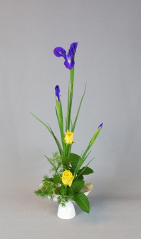 Ohara-Ikebana Hana-isho aufrecht