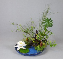 Ohara-Ikebana Realistisches Landschaftsmoribana