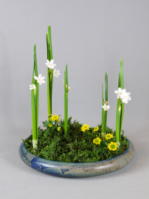 Ohara-Ikebana Traditionelles Landschafts Moribana 